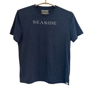 SEASIDE Fair Harbor T-Shirt Blue Organic Cotton Blend Graphic Womens Large Tee